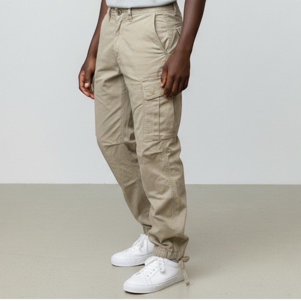 American Eagle Cargo Pants Mens 34x30 Khaki Tan Utility Drawstring Hem Gorpcore